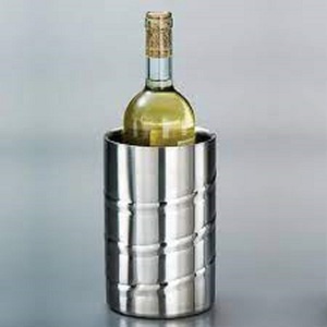 Porte-bouteille de vin en acier inoxydable en métal fini argenté Porte-bouteille simple décoratif doré - Product Image 5
