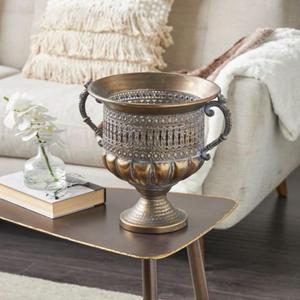 Vase en métal de qualité supérieure avec un design antique intemporel pour la maison, finition dorée polie, disponible chez Rana Overseas Inc. - Product Image 4