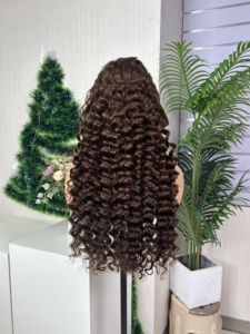 Perruque frontale en dentelle 5*5 à ondulations profondes, 100% cheveux humains bruts, haute densité - Product Image 4