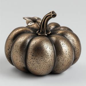 Portavelas de calabaza de aluminio único, acabado a mano con detalles tallados brillantes, elaborado para la temporada de Halloween sofisticada - Product Image 2