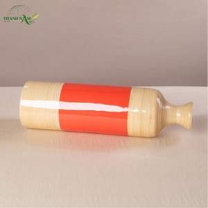 Color Coated Spun Bamboo Art Deco Coiled Handmade Eco-Friendly Tabletop <b>Decorative</b> <b>Vase</b> - Product Image 3