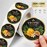 Autocollants personnalisés de remerciement avec logo, étiquettes imperméables en feuille d'or, autocollants mignons de remerciement roses et cartes