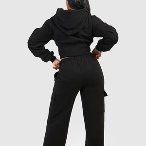 เสื้อแขนยาวมีฮู้ดสำหรับผู้หญิงชุดวอร์มผ้าฝ้ายใส่สบายสำหรับฤดูหนาว - Product Image 5