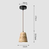 Lampe suspendue en marbre beige de style nordique Wabi Sabi, luminaire en travertin pour salle à manger, hôtel, restaurant, villas