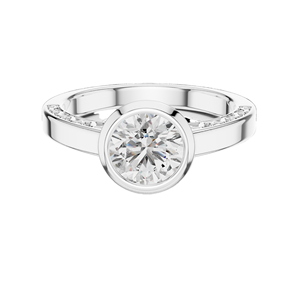 Bague en diamant de laboratoire rond de 1 carat pour femme, VVS-VS EF CVD, or 18 carats, 14 carats, 10 carats et argent 925, or rose, or jaune, or blanc - Product Image 1