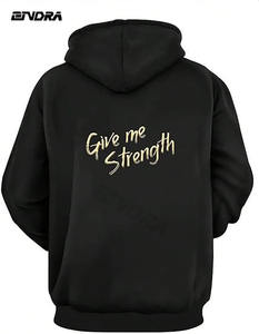 เสื้อมีฮู้ดสำหรับผู้ชายเสื้อสเวตเชิ้ตแบบมีเชือกรูดแขนยาวพิมพ์ลายตัวอักษรกราฟิกเสื้อสวมหัวมีกระเป๋า - Product Image 2