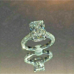 AAA+ Quality 5Ct Lab Created <b>Diamond</b> Solitaire Women Engagement <b>Ring</b> 14K White Gold Finish Cus-Jew132 - Product Image 2