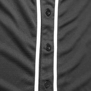 100% Polyester maille solide hommes Baseball uniforme Sport été blanc séchage rapide respirant lâche bouton fermeture Baseball Jersey - Product Image 4