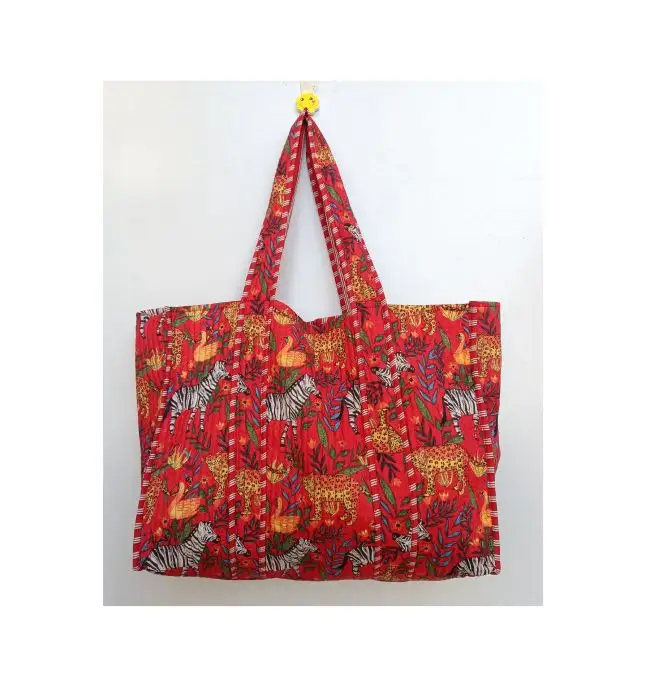 Beautiful Kantha Quilted Bag Women Shopping Bag Cotton Kantha Bag Designer Women Purses with Pocket