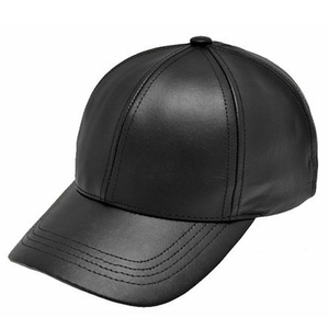 2024 Top qualité nouveau design réglable snapback en cuir véritable sur mesure noir ajusté en cuir casquette de baseball - Product Image 1