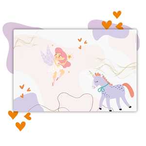แผ่นรองโต๊ะลายการ์ตูนนางฟ้าและยูนิคอร์น - Product Image 2