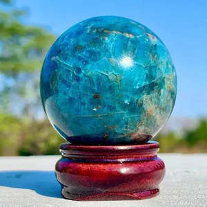 AAA+ Certified Quality 126G Natural Blue Apatite Sphere Quartz <b>Crystal</b> Stone <b>Ball</b> Specimen Healing, Gem175 - Product Image 3