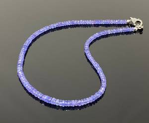 Natural <b>Tanzanite</b> Beads Necklace <b>Tanzanite</b> Rondelle Beads Necklace Gifts for Her Strands Beads Necklace for Engagement Gift - Product Image 2