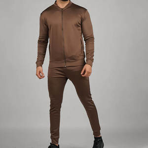 Conjunto Deportivo de 2 Piezas para Hombre, Chándal con Logotipo Personalizado, Marrón, Poliéster, Corte Ajustado, Ropa Deportiva de Entrenamiento, Fabricante OEM ODM - Product Image 5