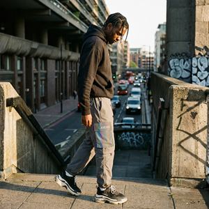 Hot <b>Men</b> Nylon <b>Cargo</b> Pants Custom Iridescent Print Baggy Boxy Fit High Street Style Streetwear Track <b>Joggers</b> Y2K Look OEM - Product Image 5