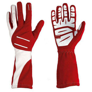 Green White Full Finger Racing Gloves PU Coating Non Slip Motocross Outdoor Unisex <b>Pull</b> On Panelled Design Custom Driving Gear - Product Image 4