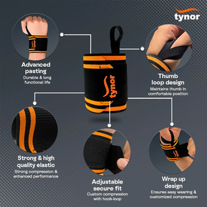 Attelle de poignet haute performance avec boucle pour le pouce, conception élastique flexible, ajustement confortable pour la musculation, l'entraînement en salle de sport et le fitness - Product Image 3