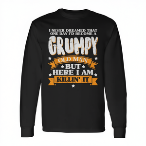 Maglietta a maniche lunghe da uomo Grumpy Old Man Fathers Day Grandpa per una festa divertente e alleggerita! - Product Image 2