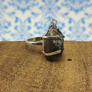 Bán Buôn Bạc Thiết Kế Nhẫn Với Nguyên Smokey Thạch Anh Đá Quý <span class=keywords><strong>Prong</strong></span> Set Hot Bán Ấn Độ Nhà Cung Cấp Của Đồ Trang Sức Ngọc Trai Chính Đá - Product Image 2