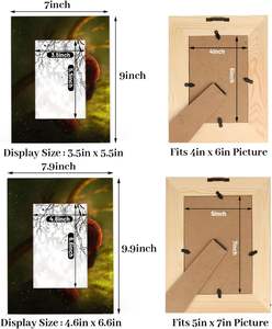 Lindo Panda rojo 5x7 marco de fotos para el hogar dormitorio sala de estar Panda marco de fotos de madera para exhibición de escritorio o decoración de pared - Product Image 3