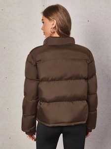 Women's Winter Puffer Jacket Breathable Windproof Cotton Filled Quilted <b>Bubble</b> <b>Coat</b> Solid Color Jacket - Product Image 6