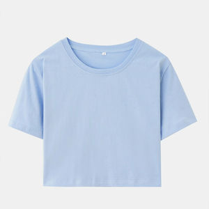 เสื้อผ้าแฟชั่นฤดูร้อนของผู้หญิงเสื้อยืดเอวลอยคุณภาพสูงเสื้อยืดโชว์สะดือสำหรับผู้หญิงพิมพ์ลายตามสั่ง - Product Image 1