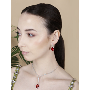 Conjunto de Collar Clásico de Aleación de Zinc Chapado en Oro con Cadenas en Forma de Gota de Agua y Flor con Detalles Deslumbrantes para Bodas y Budismo - Product Image 2
