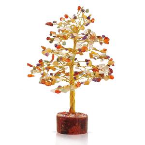 Wholesale Handmade Golden Wire Tree Decor Natural Multi-Gemstone Crystal 300 Chips Healing Stones <b>Gift</b> Beautiful Craft <b>Souvenir</b> - Product Image 3