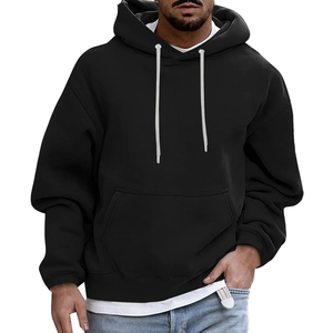 Sudadera cálida de lana con capucha de invierno para hombre de Color sólido, ropa de calle de moda, sudadera informal de ajuste Regular transpirable con capucha - Product Image 5
