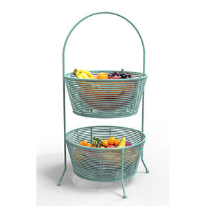 Estante de cocina de metal de 18 "con cestas de alambre de hierro de 2 niveles para almacenamiento de frutas y verduras - Product Image 4