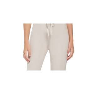 Calvin Klein Jeans Pantaloni Jogger da Donna Beige a Nido d'Ape Vita Alta Gamba Dritta Design Elastico a Gamba Larga Traspirante Effetto Stropicciato - Product Image 2