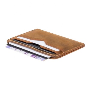 Crazy Horse-tarjetero de cuero genuino para hombre, cartera delgada, Clip para dinero, Airtag, LCH-0080 - Product Image 5