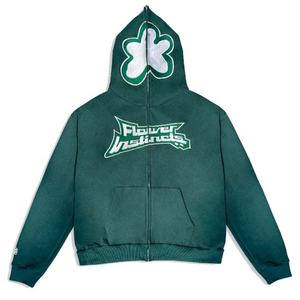 Zipup Men Face Cover Black Zipper Hoodie Puff Print Full Zip up Hoodie Custom Logo 3D Puff Screen Printing Hoodie - Product Image 3