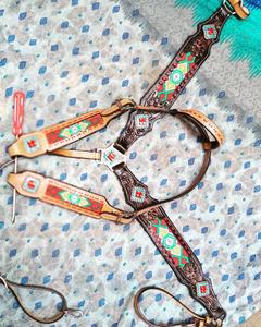 Conjunto de tachuelas de vaquero de estilo occidental, conjunto de herramientas de mano de cuero de vaca con pasador de cabeza, con flores, para indios, al mejor precio - Product Image 4