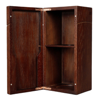 Boîte cadeau en bois massif brun foncé de haute qualité, boîte d'emballage en bois pour spiritueux à double porte avec porte-bouteilles intégrés