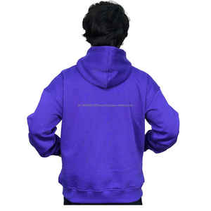 Sudadera con Capucha Zero Tariff RTS para Hombre, Color Morado Oscuro, Tejido Técnico, Mezcla de Algodón Premium, Cómoda y Personalizable - Product Image 4