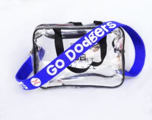 Ceintures de perles légères et durables faites à la main en bleu et blanc Festive Gameday Straps Taille personnalisée disponible Crossbody & Shoulder - Product Image 1