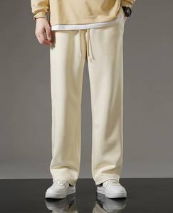 Pantalon de survêtement vintage en coton délavé à l'acide unisexe taille haute pantalon de jogging avec motif empilé unisexe - Product Image 1