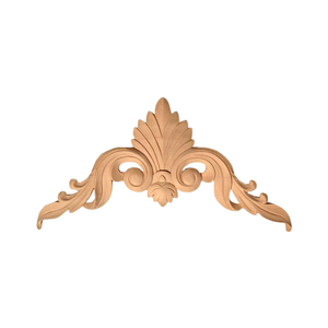 Appliques en bois massif sculptées, sculpture florale personnalisée, applique en bois pour armoire, décoration de meubles de maison, élégantes et classiques, appliques en bois massif - Product Image 1
