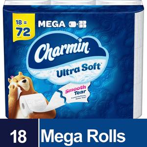 CharminUltra Soft 2 plis méga rouleau de papier toilette, 4 "x 4", blanc, 224 feuilles par rouleau, paquet de 18 rouleaux - Product Image 1
