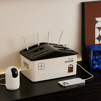 Boîte de rangement pour routeur, organisateur de modem WiFi, boîte de gestion des câbles pour décodeur, support de rangement pour multiprise, organisateur de câbles de bureau