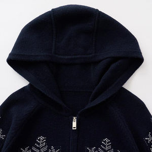 Pull femme à la mode 100% laine avec col à capuche zippé pulls décontractés confortables manches longues sweat à capuche en tricot OEM - Product Image 3