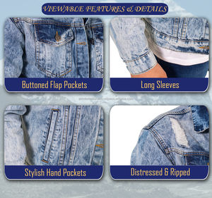 Veste en jean réversible en laine de haute qualité pour homme, fabrication en gros personnalisée, veste longue d'extérieur imperméable pour homme - Product Image 6