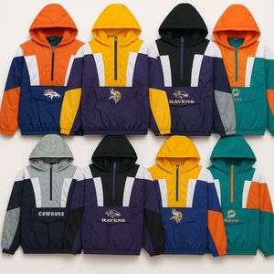 Chaqueta Cortavientos Unisex Estilo Vintage de los 49ers con Media Cremallera, Bordado Estilo Años 80 y 90, Ligera, con Capucha y Logotipo Frontal - Product Image 1