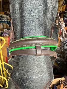 Stanford Anatomique Cheval Bride En Cuir Chêne Noir Nouveau Cob Marron avec Coutures Contrastées Western Equestrian Cavalry Bridle - Product Image 5