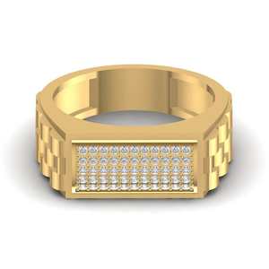 2.00Ct Or Jaune Iced Out VVS Moissanite Diamant Coupe Ronde Bague Anniversaire Pour Homme Hip Hop Argent Sterling 925 - Product Image 3