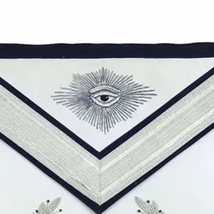Tabliers maçonniques de la Loge Bleue, sur mesure, très résistants, broderie artisanale avec des broderies argentées complexes en point de croix, en solde ! - Product Image 4