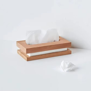 Caja de pañuelos de madera moderna con aspecto elegante, perfecta para salas de reuniones de oficina e interiores elegantes para el hogar - Product Image 1