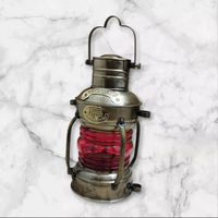 Lampe à huile suspendue en bois de lanterne d'ancre marine nautique antique en laiton avec bougeoirs et bocaux pour une utilisation en bateau