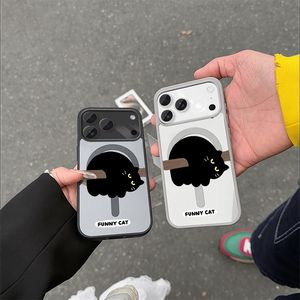 Funda Magnética para Teléfono con Diseño de Gato Negro, para iPhone 11 a 17 Pro Max, TPU Suave, Unisex - Product Image 2
